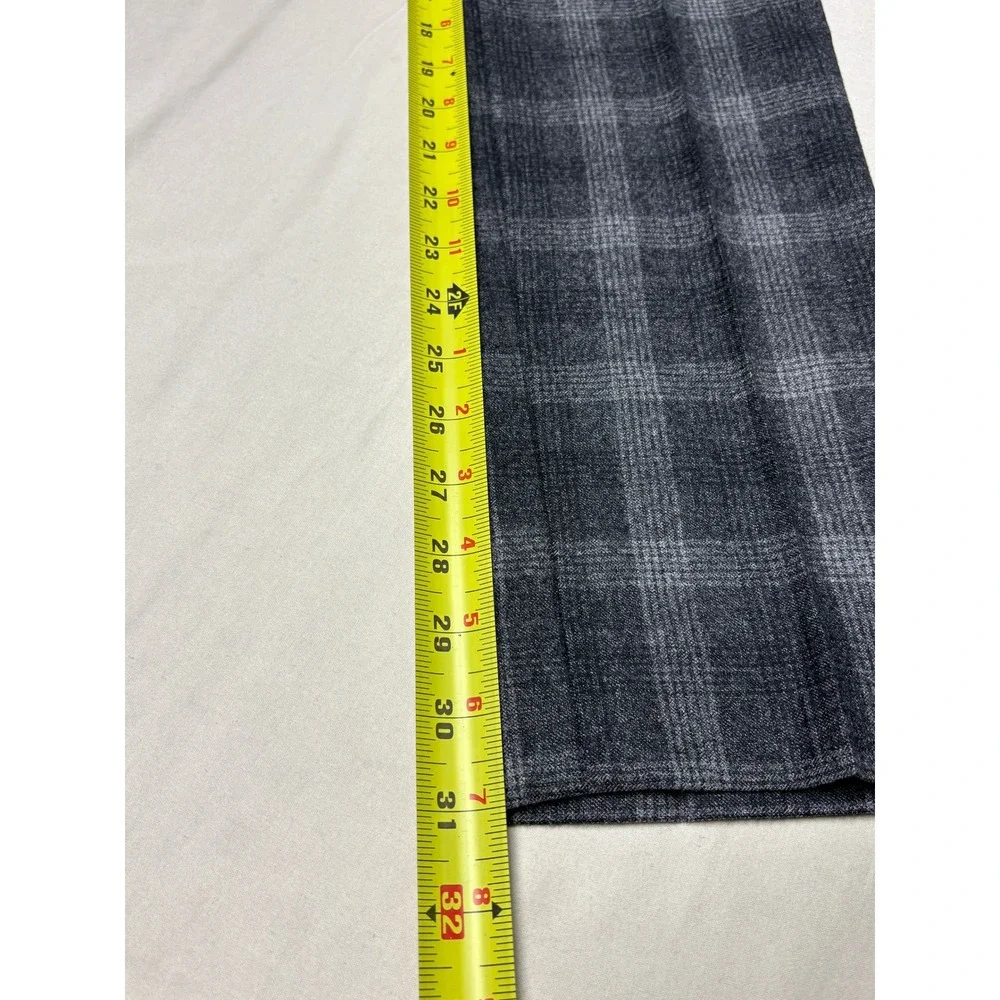 Banana Republic Mens 31x32 Slim Fit Grey Plaid 100%‎ Wool Marzotto Dress Pants